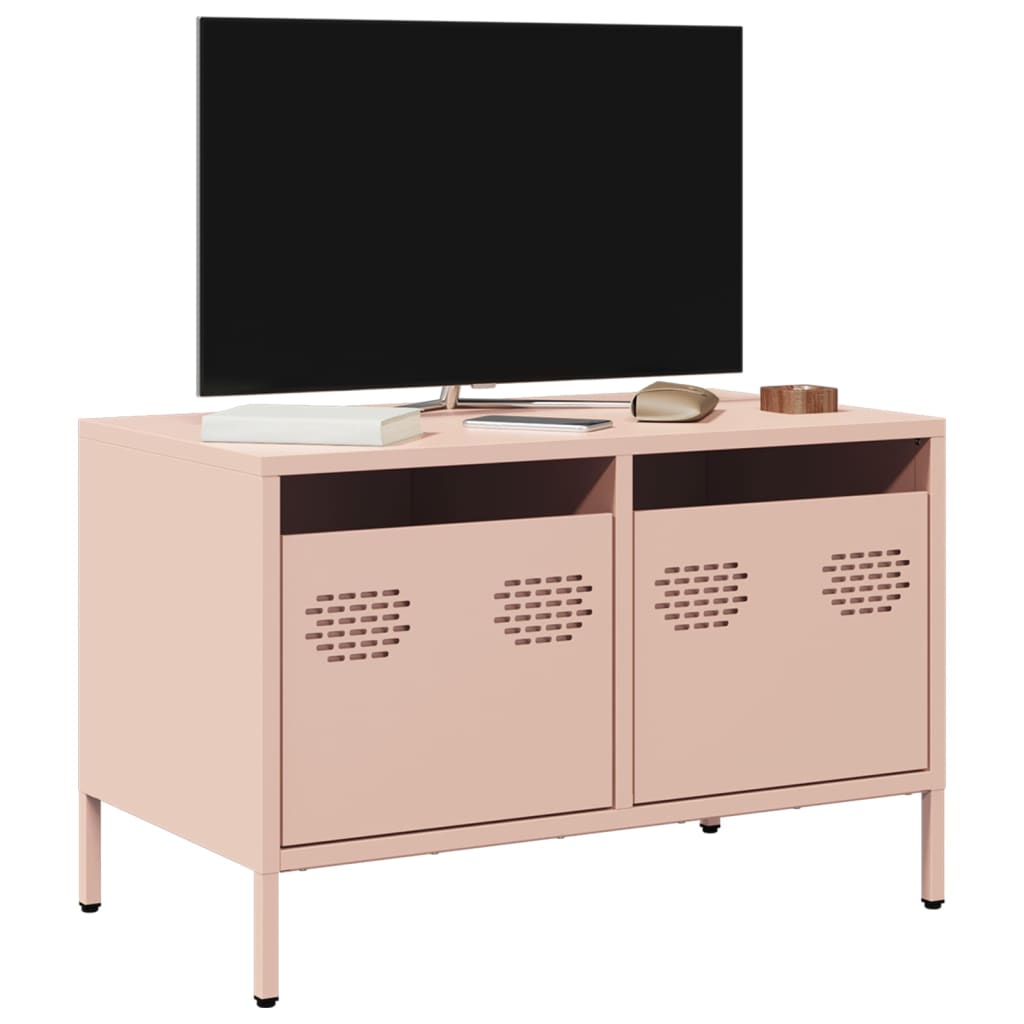 Tv-meubel 68x39x43,5 cm koudgewalst staal roze is nu te koop bij PeponiXL, paradijselijk wonen!