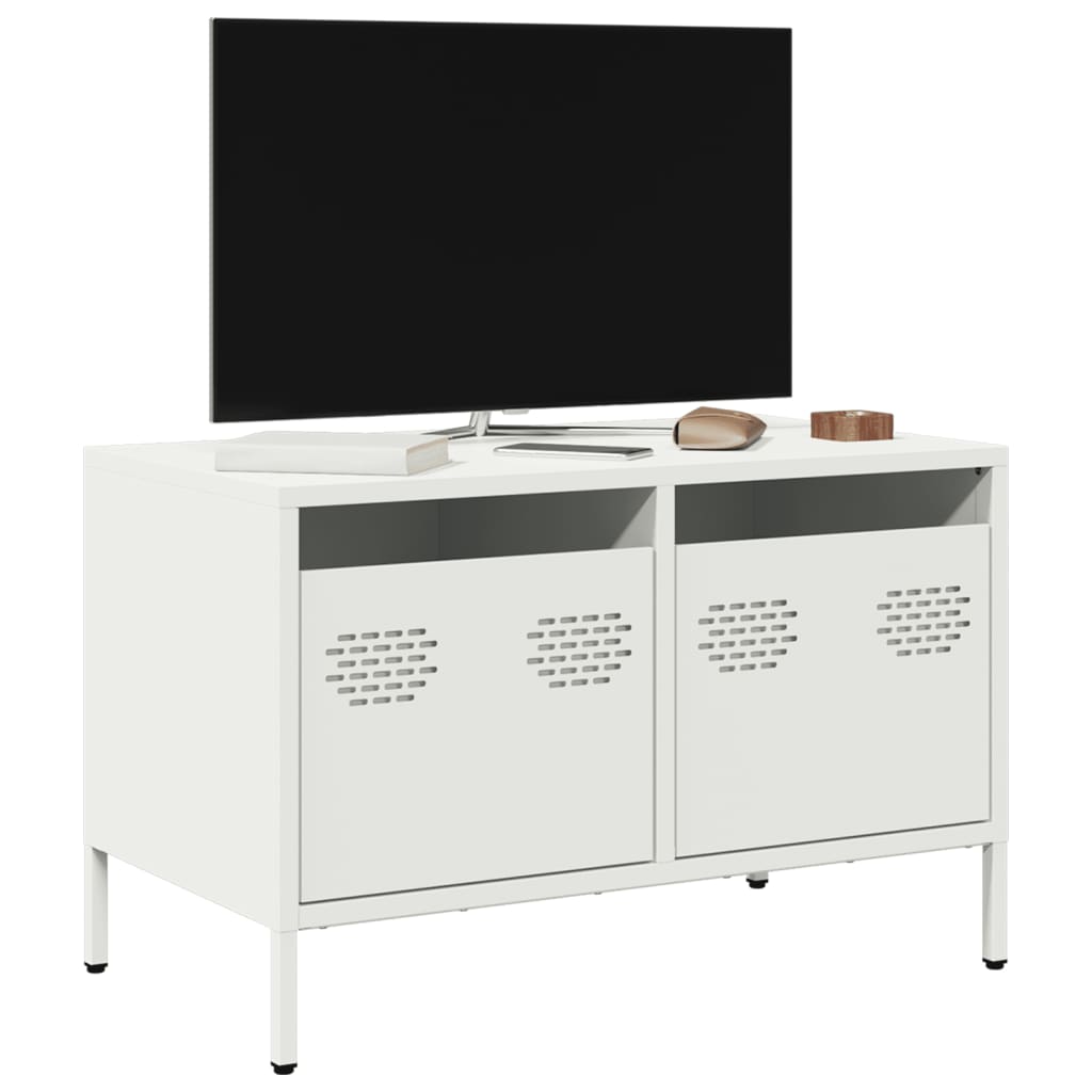 Tv-meubel 68x39x43,5 cm koudgewalst staal wit is nu te koop bij PeponiXL, paradijselijk wonen!