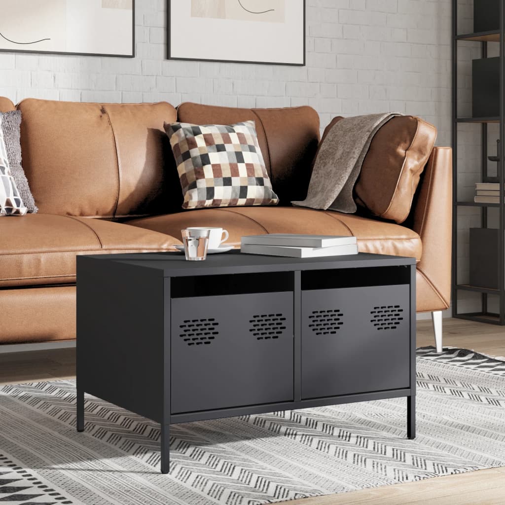 Tv-meubel 68x50x43,5 cm koudgewalst staal antracietkleurig is nu te koop bij PeponiXL, paradijselijk wonen!