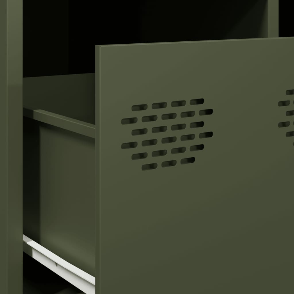 Tv-meubel 68x50x43,5 cm koudgewalst staal olijfgroen is nu te koop bij PeponiXL, paradijselijk wonen!