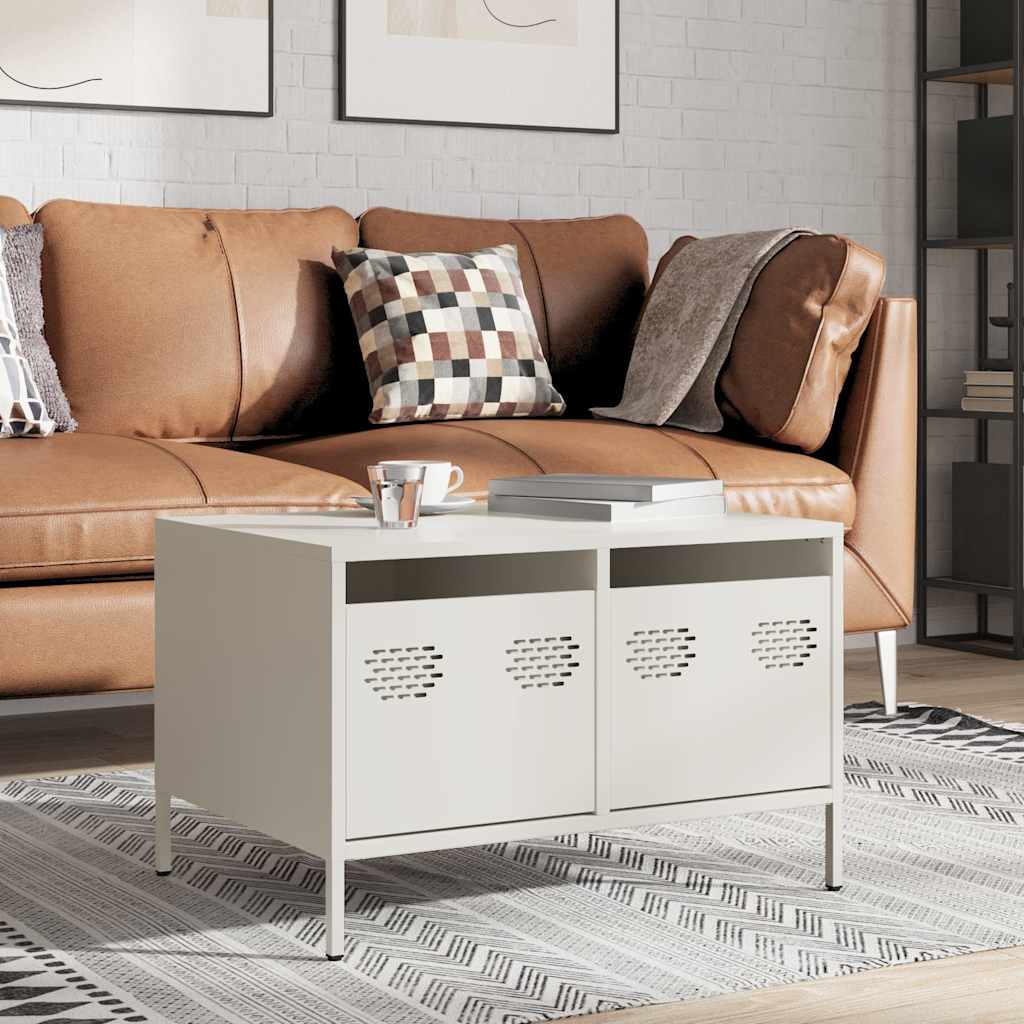 Tv-meubel 68x50x43,5 cm koudgewalst staal wit is nu te koop bij PeponiXL, paradijselijk wonen!