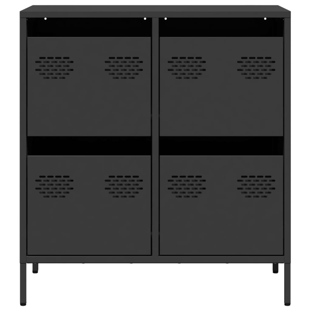 Dressoir 68x39x73,5 cm koudgewalst staal zwart is nu te koop bij PeponiXL, paradijselijk wonen!
