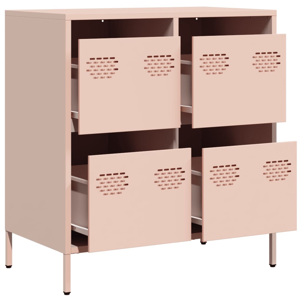 Dressoir 68x39x73,5 cm koudgewalst staal roze is nu te koop bij PeponiXL, paradijselijk wonen!