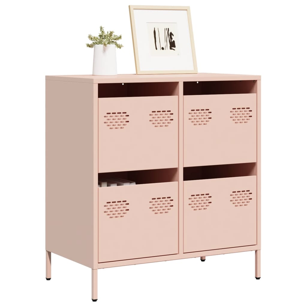 Dressoir 68x39x73,5 cm koudgewalst staal roze is nu te koop bij PeponiXL, paradijselijk wonen!
