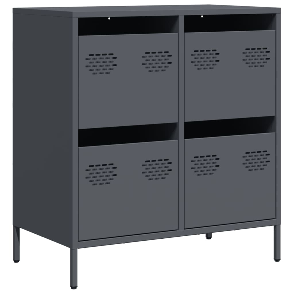 Dressoir 68x39x73,5 cm koudgewalst staal antracietkleurig is nu te koop bij PeponiXL, paradijselijk wonen!