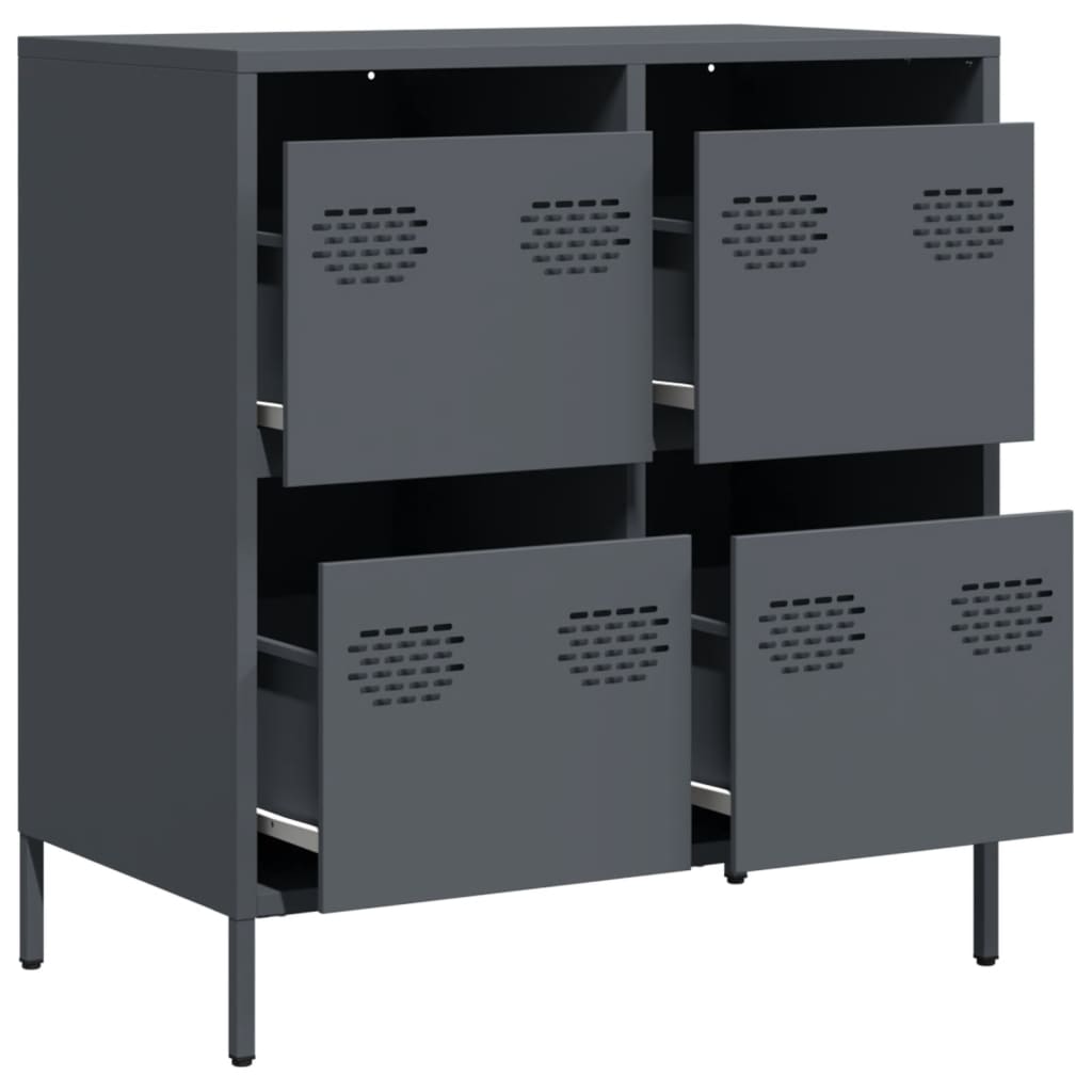Dressoir 68x39x73,5 cm koudgewalst staal antracietkleurig is nu te koop bij PeponiXL, paradijselijk wonen!