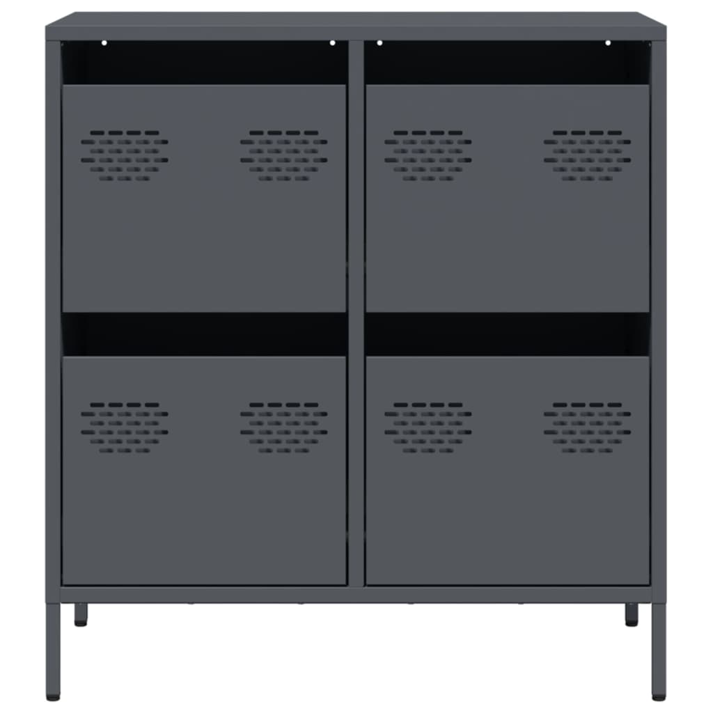 Dressoir 68x39x73,5 cm koudgewalst staal antracietkleurig is nu te koop bij PeponiXL, paradijselijk wonen!
