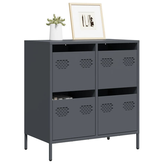 Dressoir 68x39x73,5 cm koudgewalst staal antracietkleurig is nu te koop bij PeponiXL, paradijselijk wonen!
