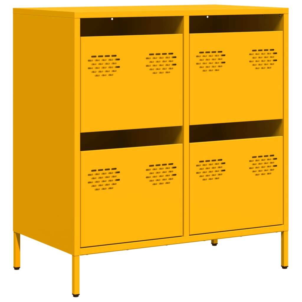 Dressoir 68x39x73,5 cm koudgewalst staal mosterdgeel is nu te koop bij PeponiXL, paradijselijk wonen!