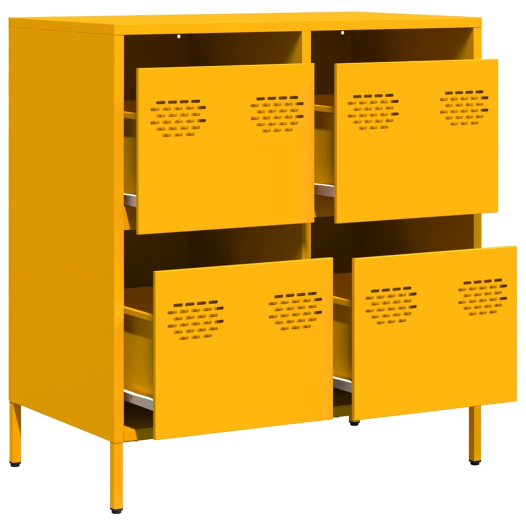 Dressoir 68x39x73,5 cm koudgewalst staal mosterdgeel is nu te koop bij PeponiXL, paradijselijk wonen!