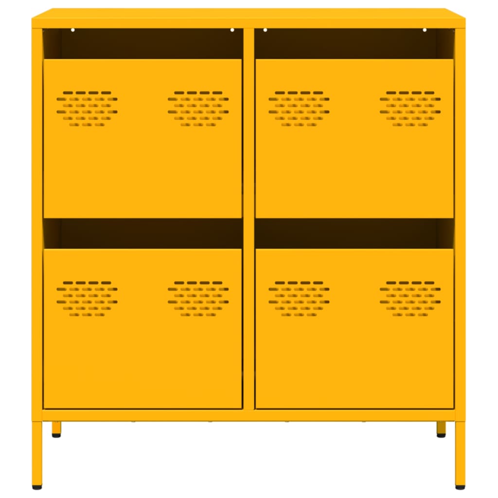 Dressoir 68x39x73,5 cm koudgewalst staal mosterdgeel is nu te koop bij PeponiXL, paradijselijk wonen!