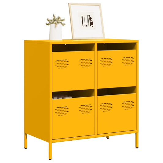 Dressoir 68x39x73,5 cm koudgewalst staal mosterdgeel is nu te koop bij PeponiXL, paradijselijk wonen!