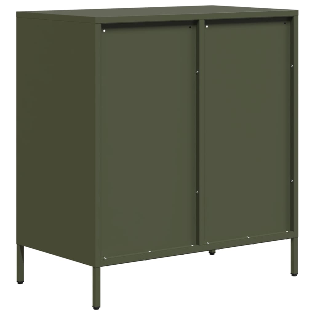 Dressoir 68x39x73,5 cm koudgewalst staal olijfgroen is nu te koop bij PeponiXL, paradijselijk wonen!