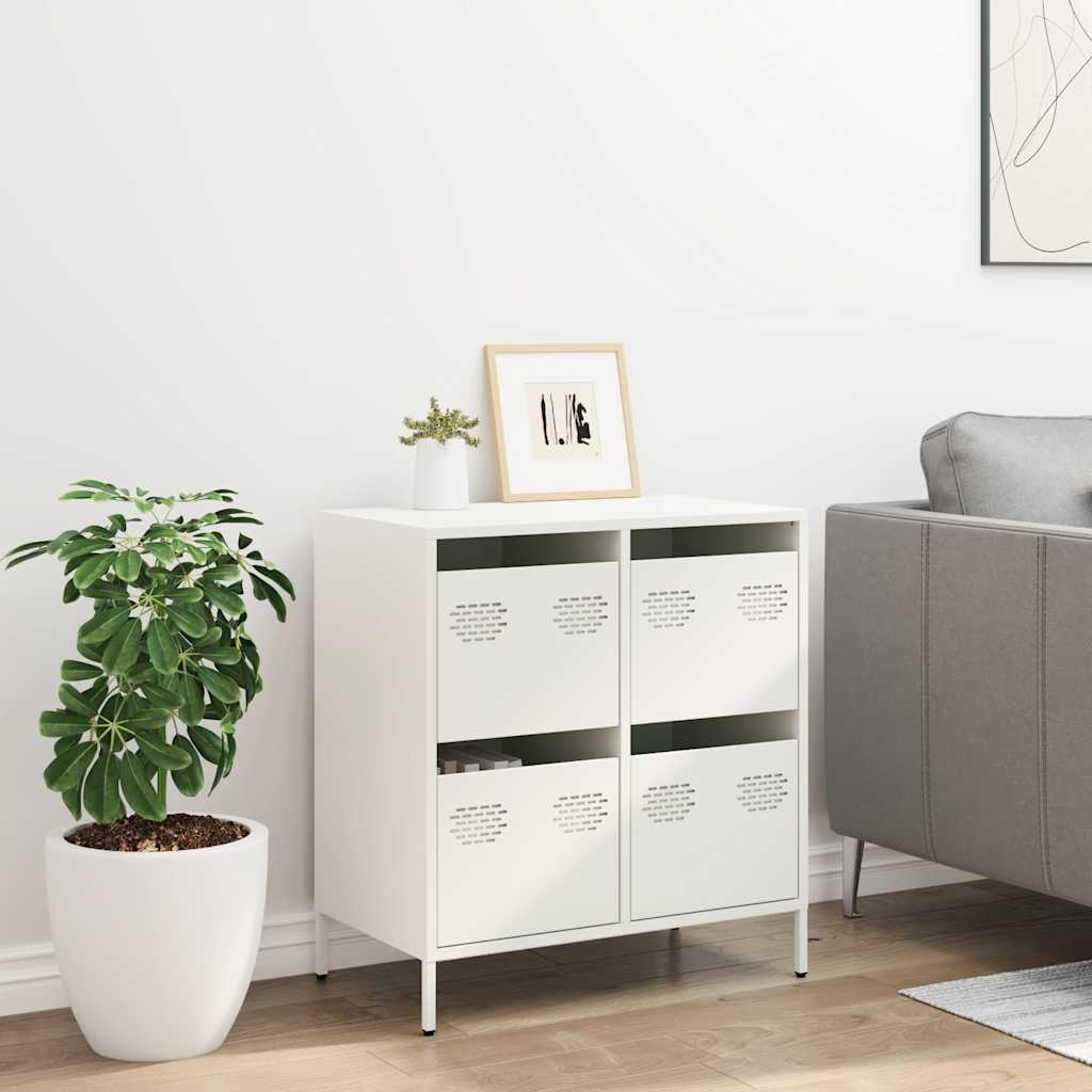 Dressoir 68x39x73,5 cm koudgewalst staal wit is nu te koop bij PeponiXL, paradijselijk wonen!