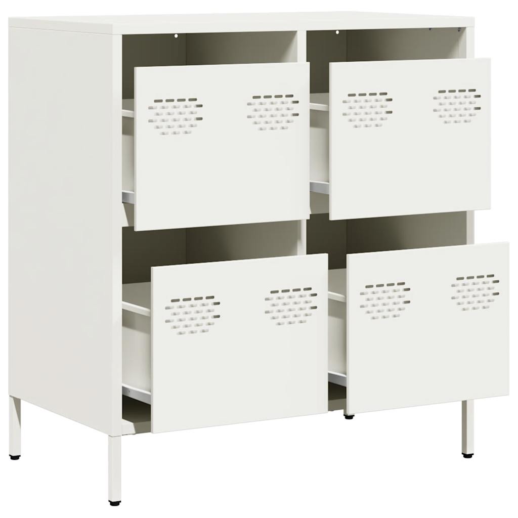 Dressoir 68x39x73,5 cm koudgewalst staal wit is nu te koop bij PeponiXL, paradijselijk wonen!