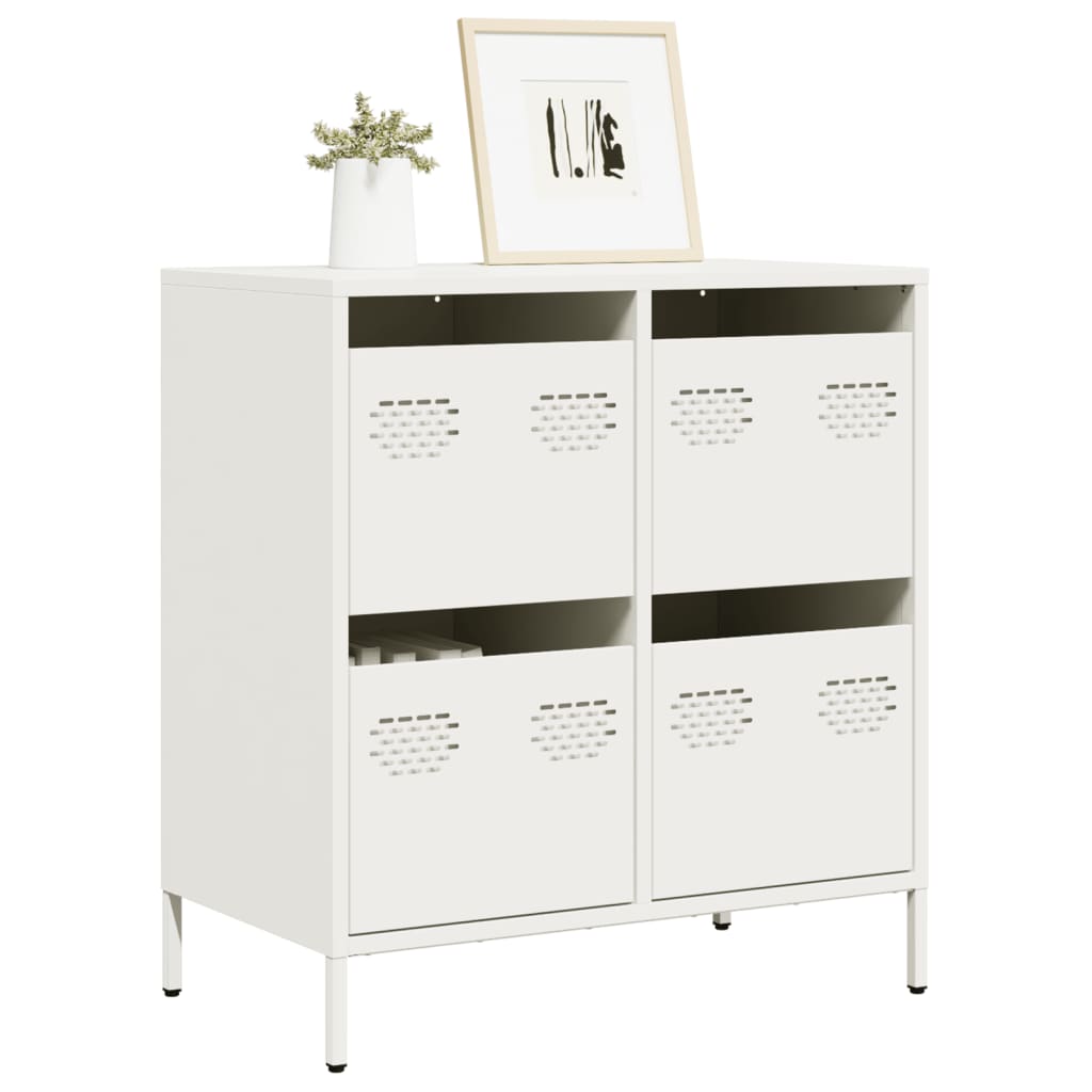 Dressoir 68x39x73,5 cm koudgewalst staal wit is nu te koop bij PeponiXL, paradijselijk wonen!