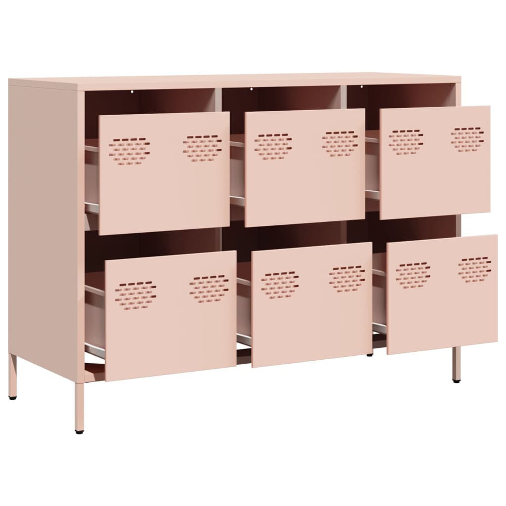 Dressoir 101,5x39x73,5 cm koudgewalst staal roze is nu te koop bij PeponiXL, paradijselijk wonen!