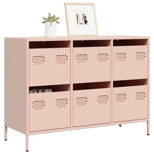 Dressoir 101,5x39x73,5 cm koudgewalst staal roze is nu te koop bij PeponiXL, paradijselijk wonen!