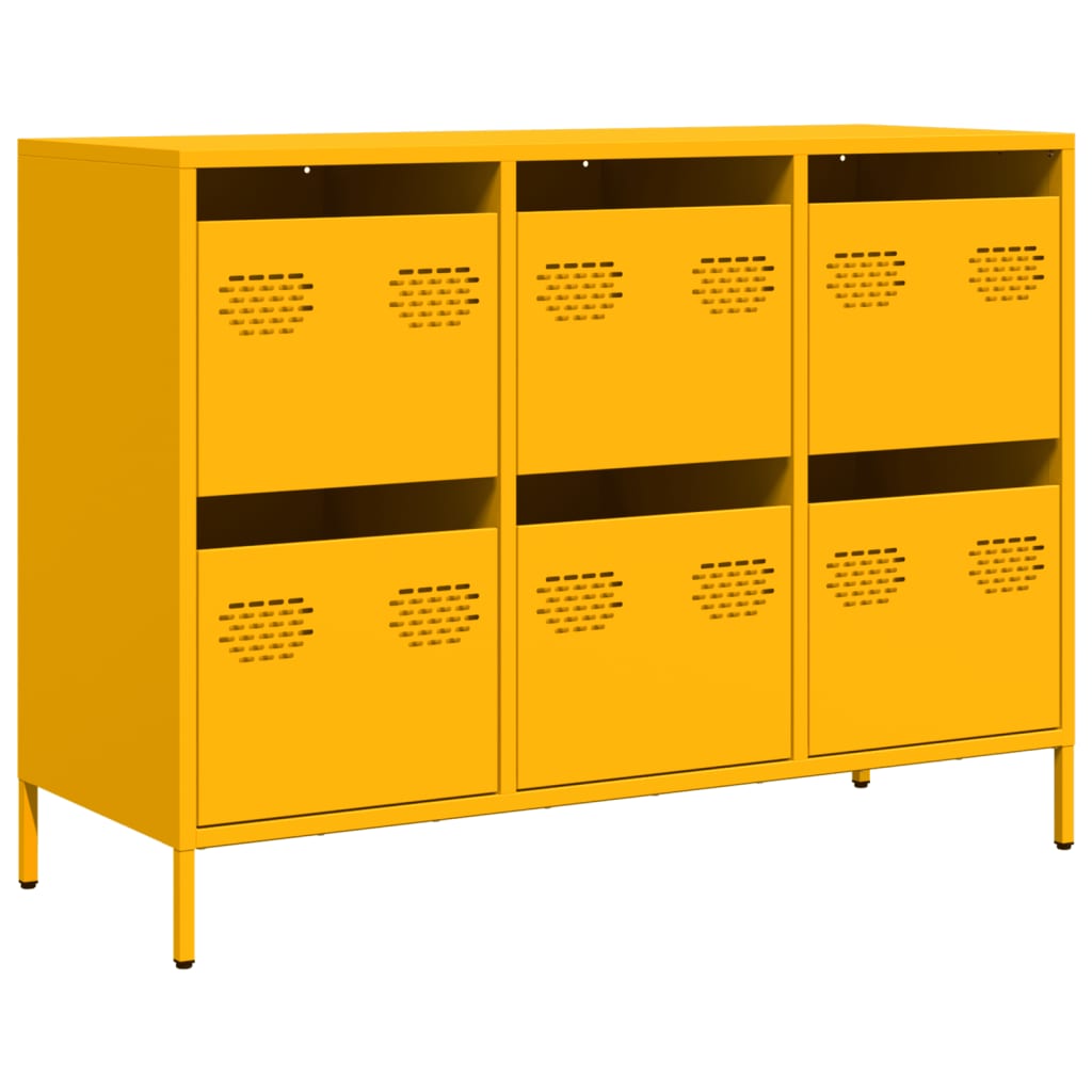 Dressoir 101,5x39x73,5 cm koudgewalst staal mosterdgeel is nu te koop bij PeponiXL, paradijselijk wonen!