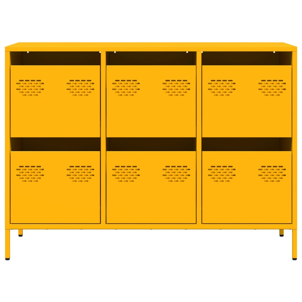Dressoir 101,5x39x73,5 cm koudgewalst staal mosterdgeel is nu te koop bij PeponiXL, paradijselijk wonen!