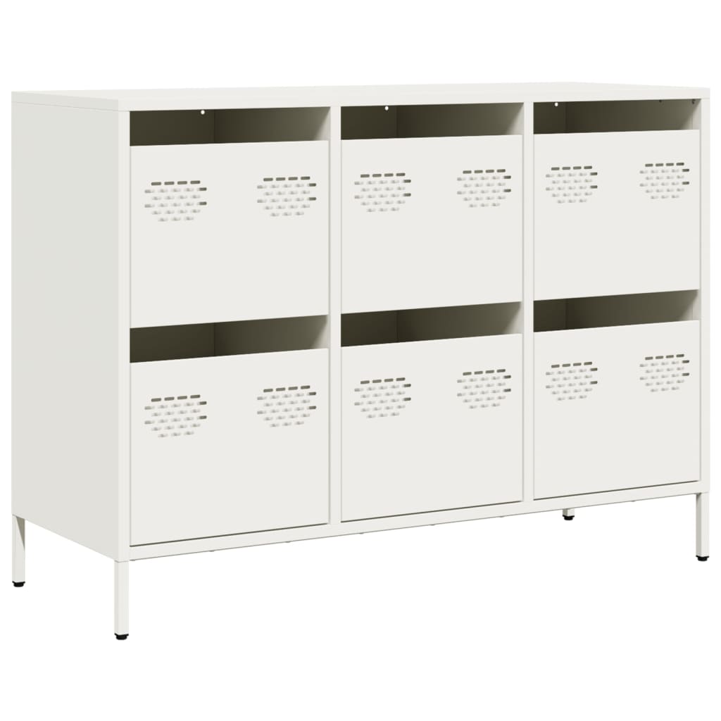 Dressoir 101,5x39x73,5 cm koudgewalst staal wit is nu te koop bij PeponiXL, paradijselijk wonen!