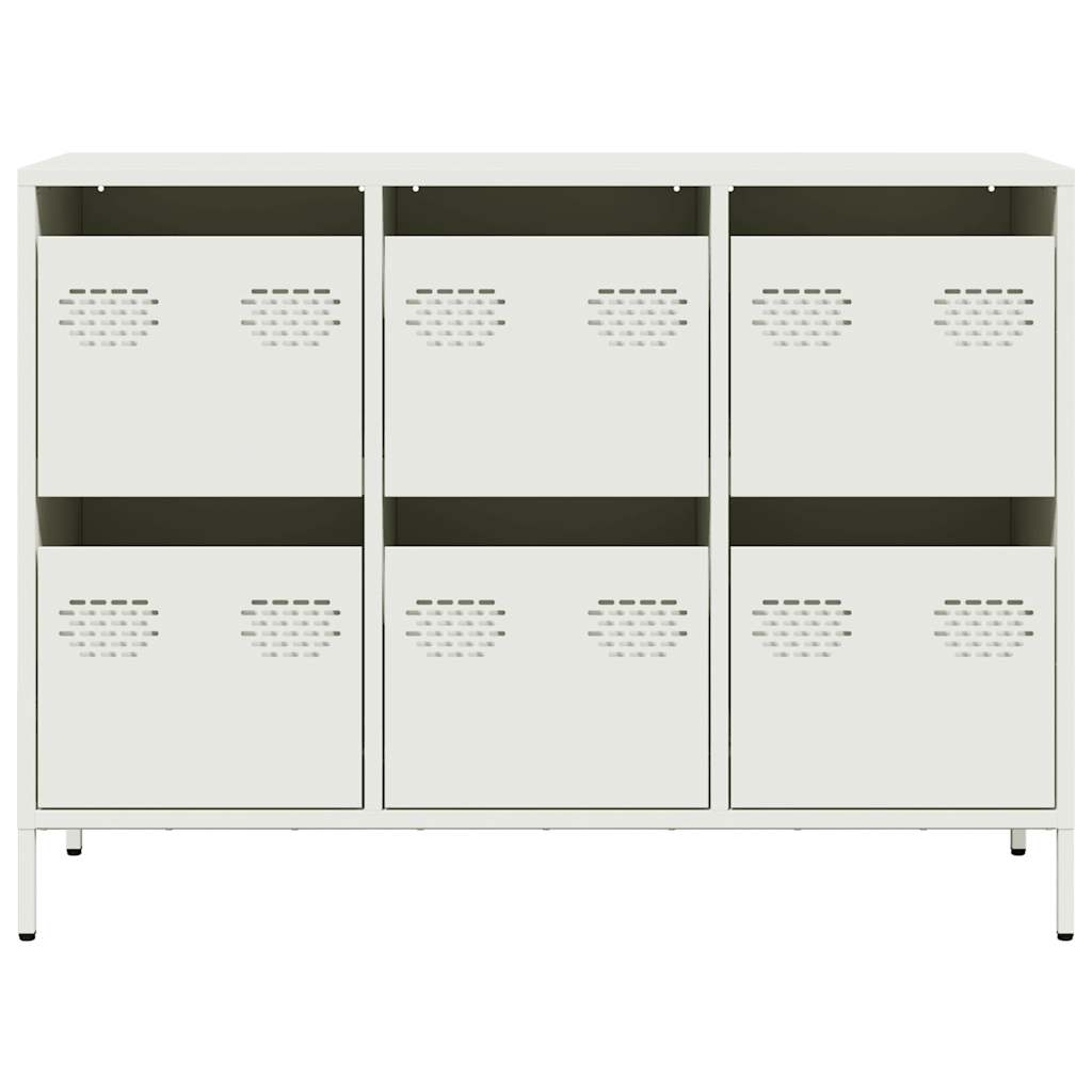 Dressoir 101,5x39x73,5 cm koudgewalst staal wit is nu te koop bij PeponiXL, paradijselijk wonen!