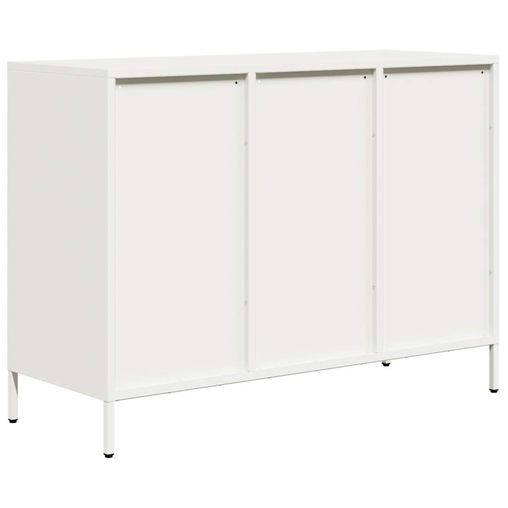 Dressoir 101,5x39x73,5 cm koudgewalst staal wit is nu te koop bij PeponiXL, paradijselijk wonen!