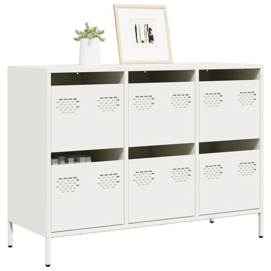Dressoir 101,5x39x73,5 cm koudgewalst staal wit is nu te koop bij PeponiXL, paradijselijk wonen!