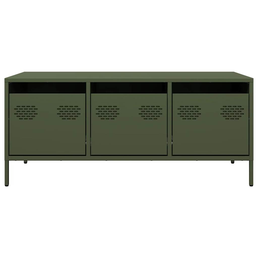Salontafel 101,5x50x43,5 cm koudgewalst staal olijfgroen is nu te koop bij PeponiXL, paradijselijk wonen!