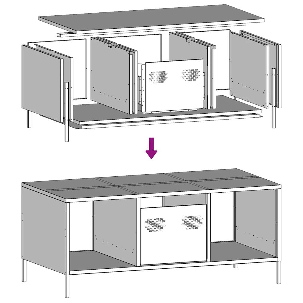 Salontafel 101,5x50x43,5 cm koudgewalst staal zwart is nu te koop bij PeponiXL, paradijselijk wonen!