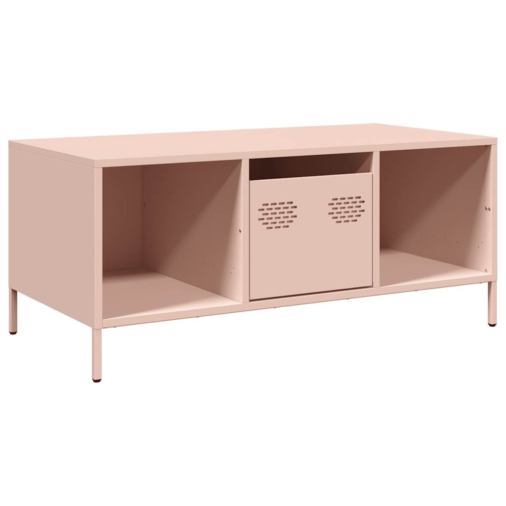 Salontafel 101,5x50x43,5 cm koudgewalst staal roze is nu te koop bij PeponiXL, paradijselijk wonen!