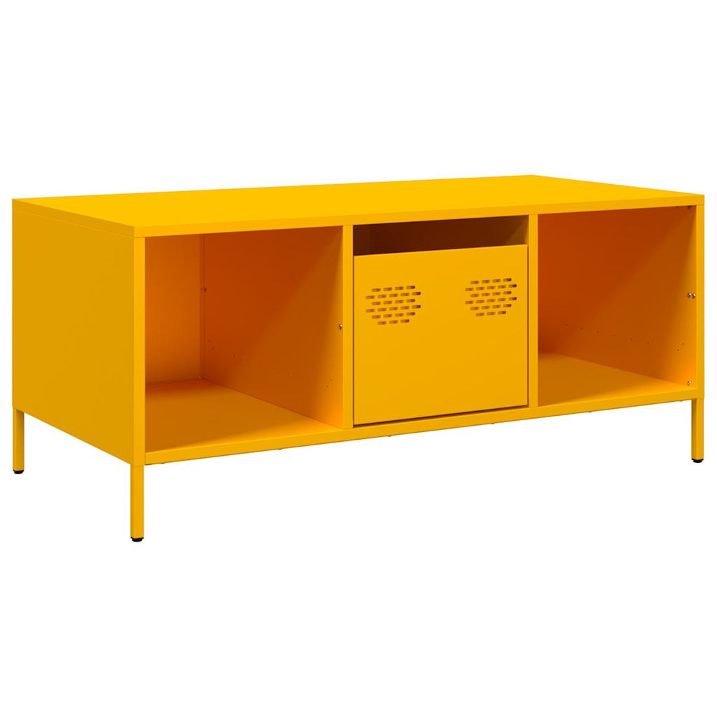 Salontafel 101,5x50x43,5 cm koudgewalst staal mosterdgeel is nu te koop bij PeponiXL, paradijselijk wonen!