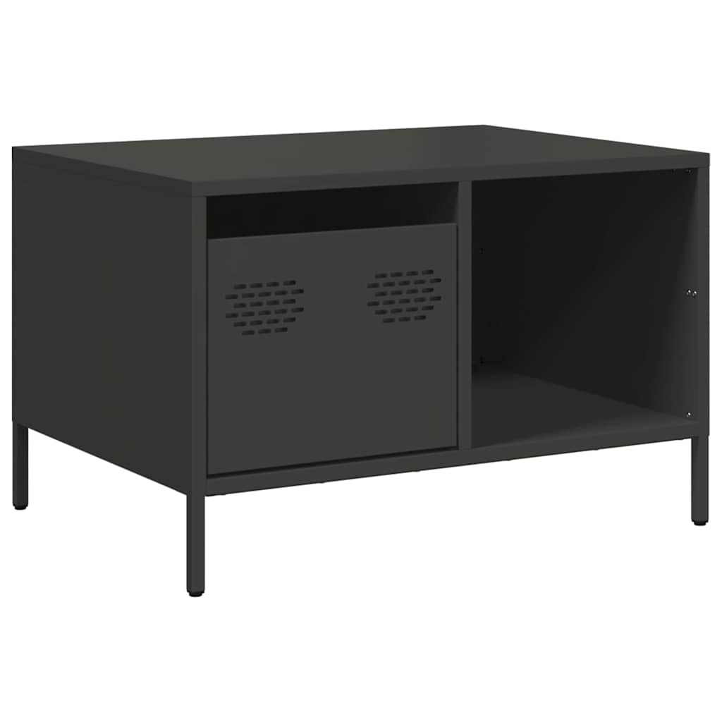 Salontafel 68,5x50x43,5 cm koudgewalst staal zwart is nu te koop bij PeponiXL, paradijselijk wonen!