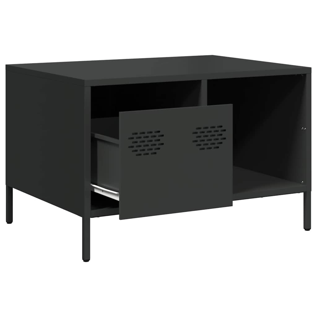 Salontafel 68,5x50x43,5 cm koudgewalst staal zwart is nu te koop bij PeponiXL, paradijselijk wonen!
