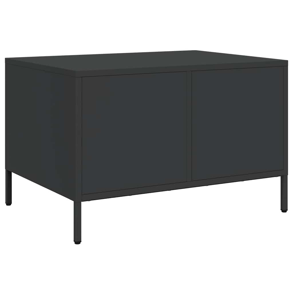 Salontafel 68,5x50x43,5 cm koudgewalst staal zwart is nu te koop bij PeponiXL, paradijselijk wonen!