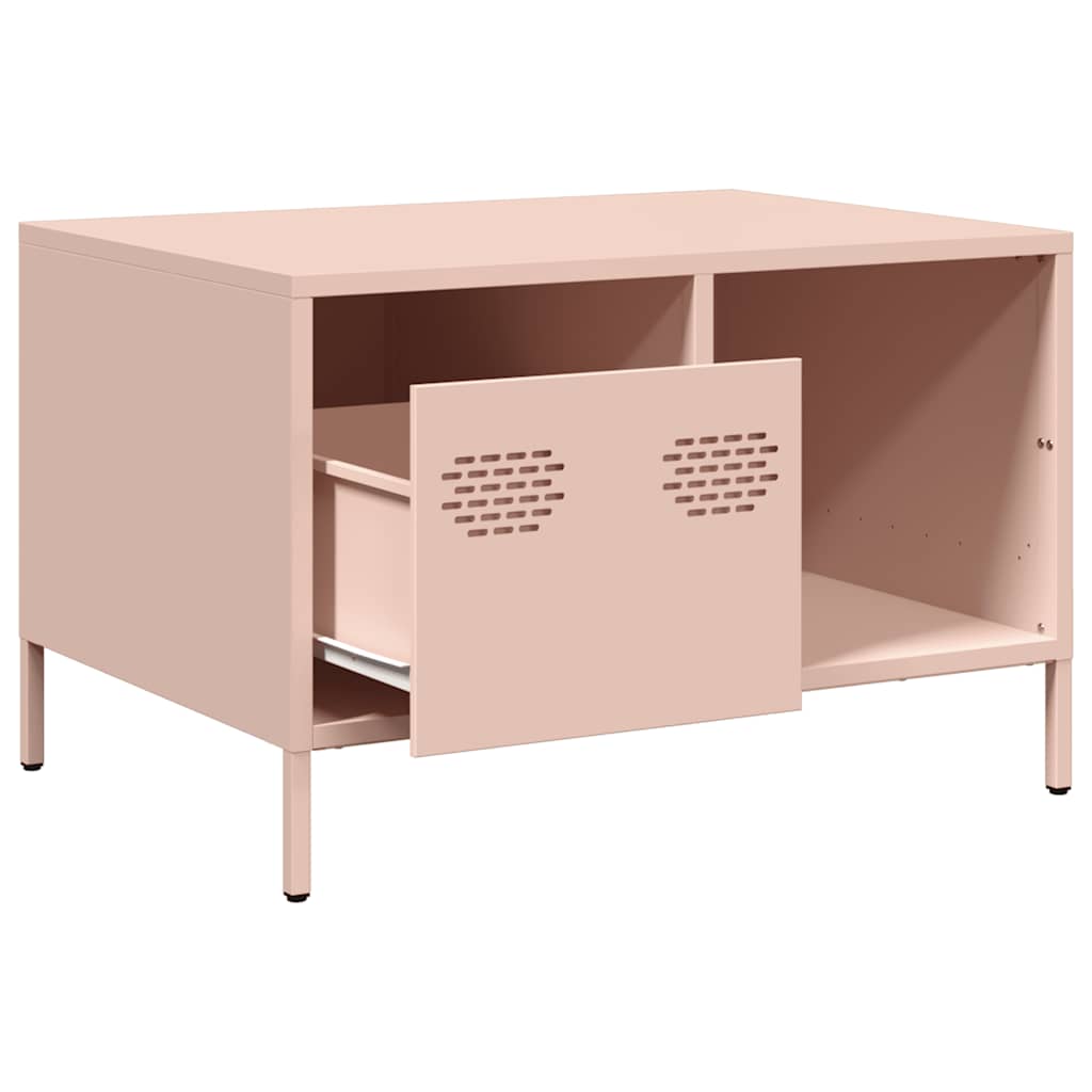 Salontafel 68,5x50x43,5 cm koudgewalst staal roze is nu te koop bij PeponiXL, paradijselijk wonen!