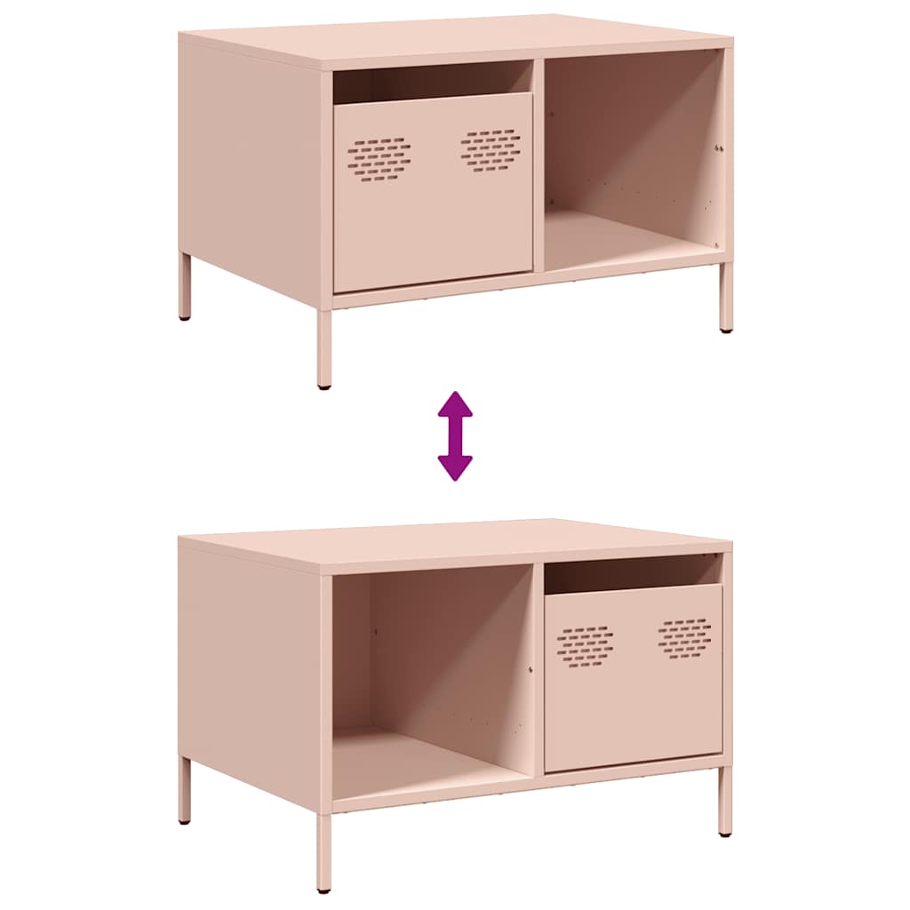 Salontafel 68,5x50x43,5 cm koudgewalst staal roze is nu te koop bij PeponiXL, paradijselijk wonen!
