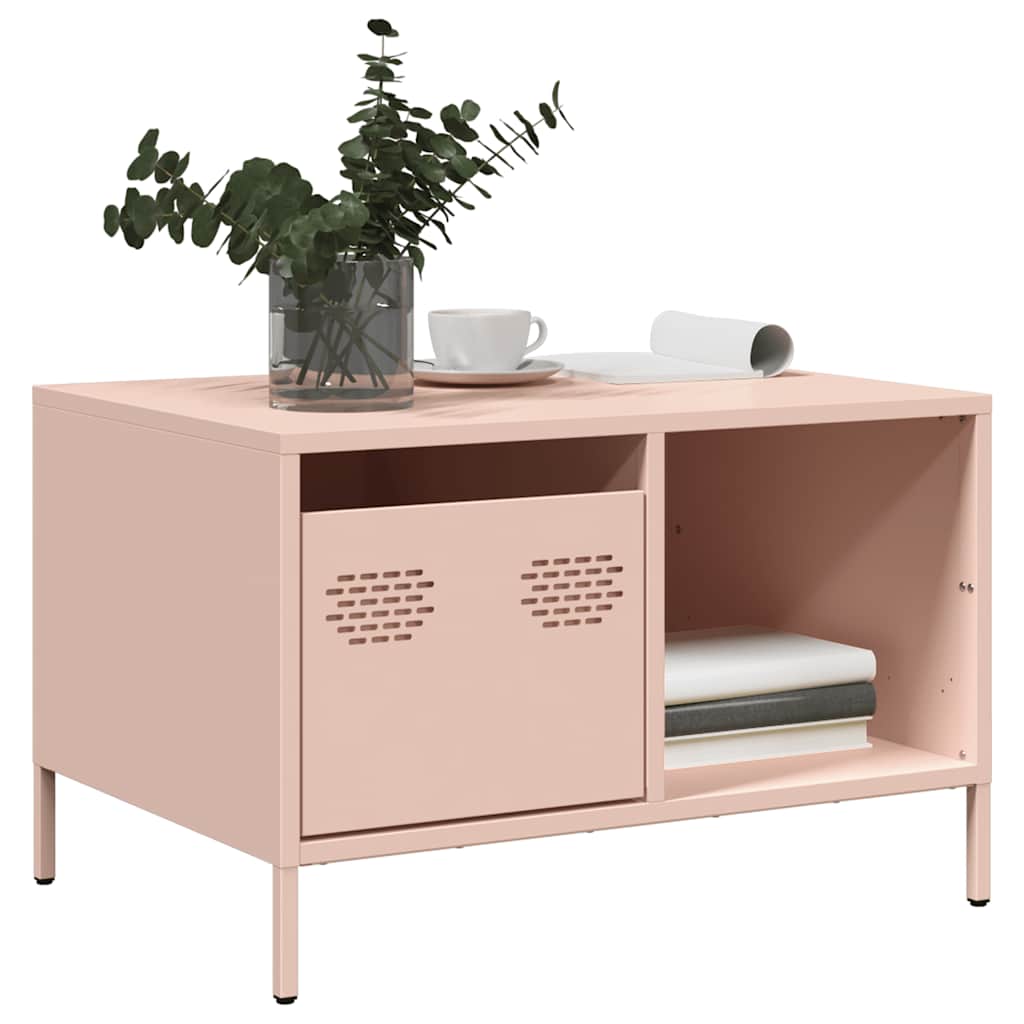 Salontafel 68,5x50x43,5 cm koudgewalst staal roze is nu te koop bij PeponiXL, paradijselijk wonen!