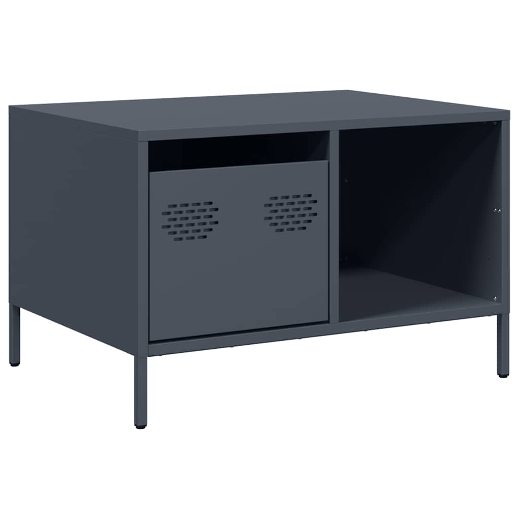 Salontafel 68,5x50x43,5 cm koudgewalst staal antracietkleurig is nu te koop bij PeponiXL, paradijselijk wonen!