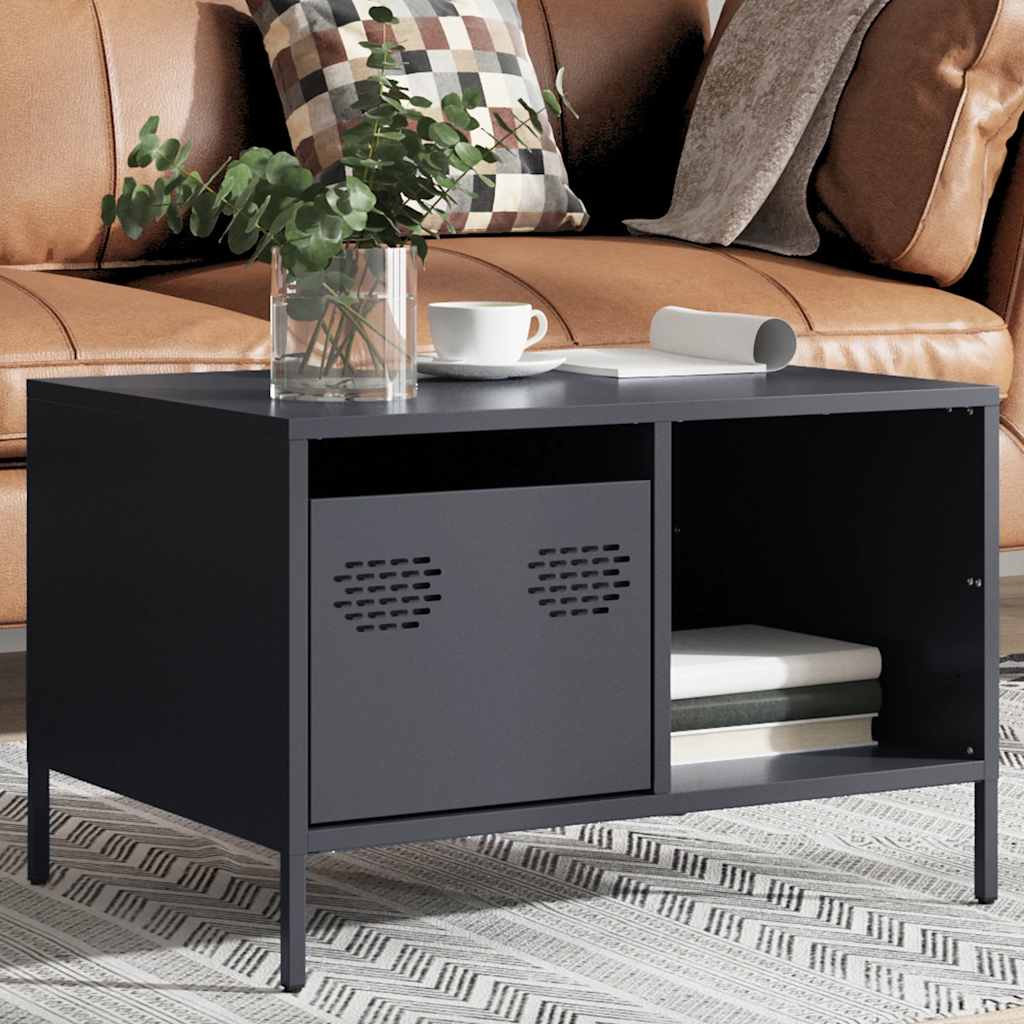 Salontafel 68,5x50x43,5 cm koudgewalst staal antracietkleurig is nu te koop bij PeponiXL, paradijselijk wonen!