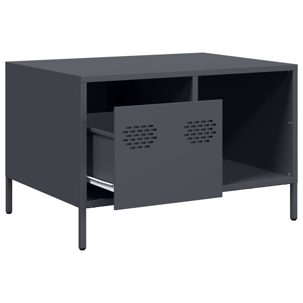 Salontafel 68,5x50x43,5 cm koudgewalst staal antracietkleurig is nu te koop bij PeponiXL, paradijselijk wonen!