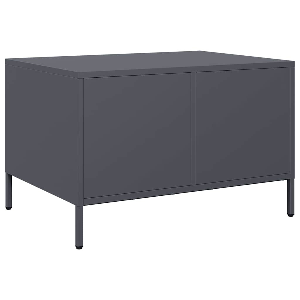 Salontafel 68,5x50x43,5 cm koudgewalst staal antracietkleurig is nu te koop bij PeponiXL, paradijselijk wonen!