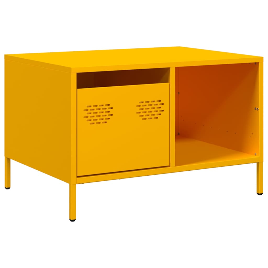 Salontafel 68,5x50x43,5 cm koudgewalst staal mosterdgeel is nu te koop bij PeponiXL, paradijselijk wonen!