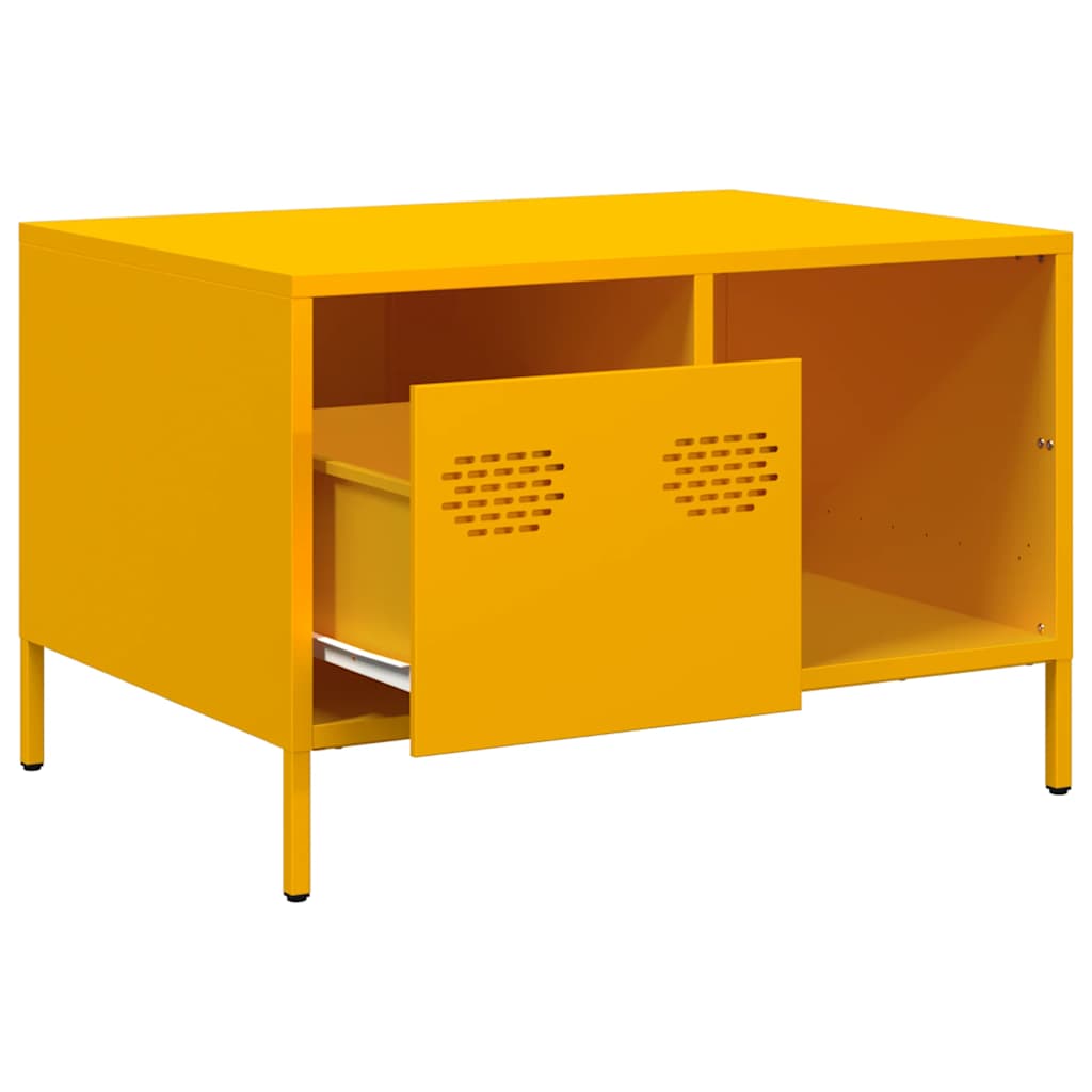 Salontafel 68,5x50x43,5 cm koudgewalst staal mosterdgeel is nu te koop bij PeponiXL, paradijselijk wonen!