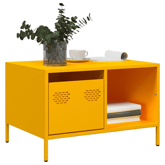 Salontafel 68,5x50x43,5 cm koudgewalst staal mosterdgeel is nu te koop bij PeponiXL, paradijselijk wonen!