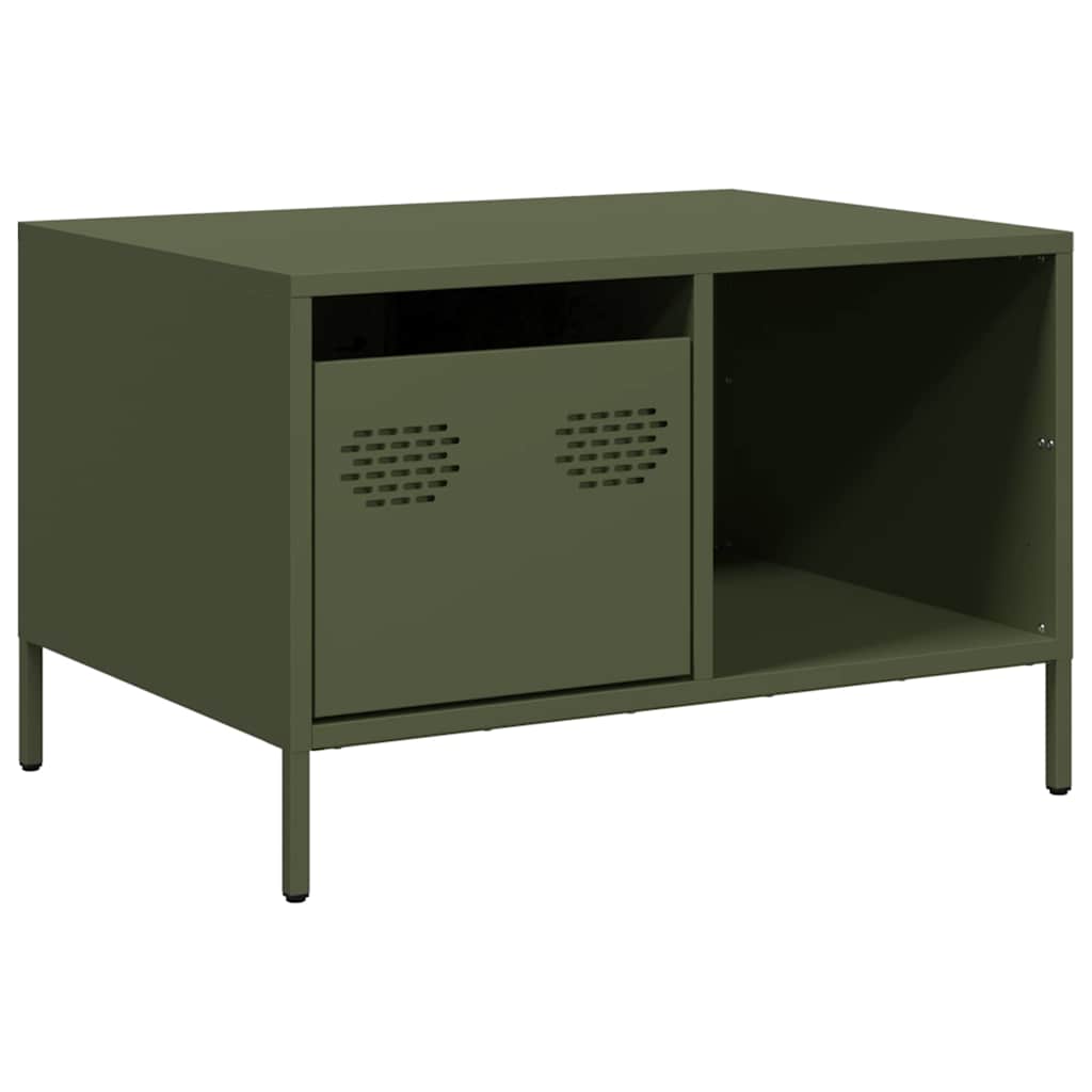 Salontafel 68,5x50x43,5 cm koudgewalst staal olijfgroen is nu te koop bij PeponiXL, paradijselijk wonen!