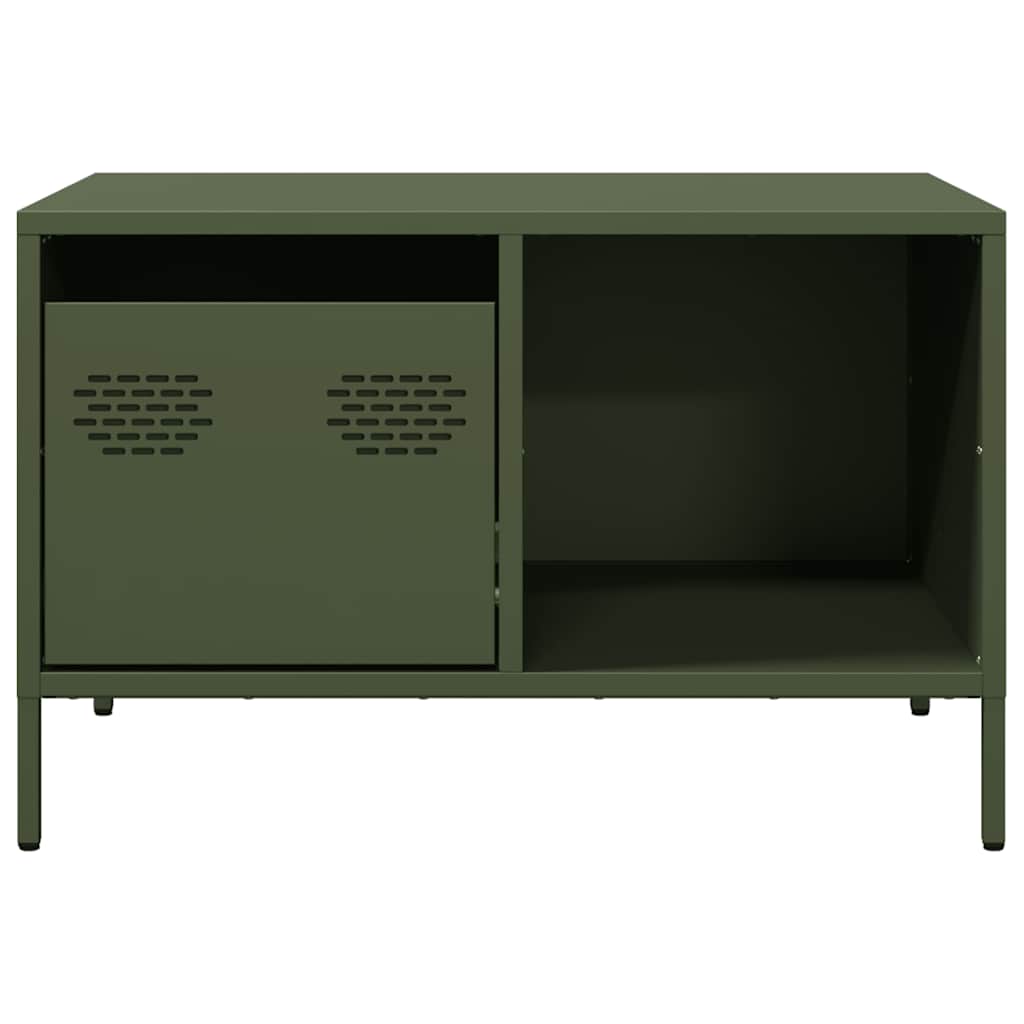 Salontafel 68,5x50x43,5 cm koudgewalst staal olijfgroen is nu te koop bij PeponiXL, paradijselijk wonen!