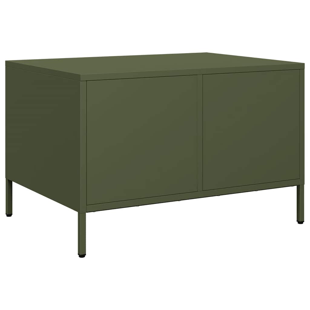 Salontafel 68,5x50x43,5 cm koudgewalst staal olijfgroen is nu te koop bij PeponiXL, paradijselijk wonen!