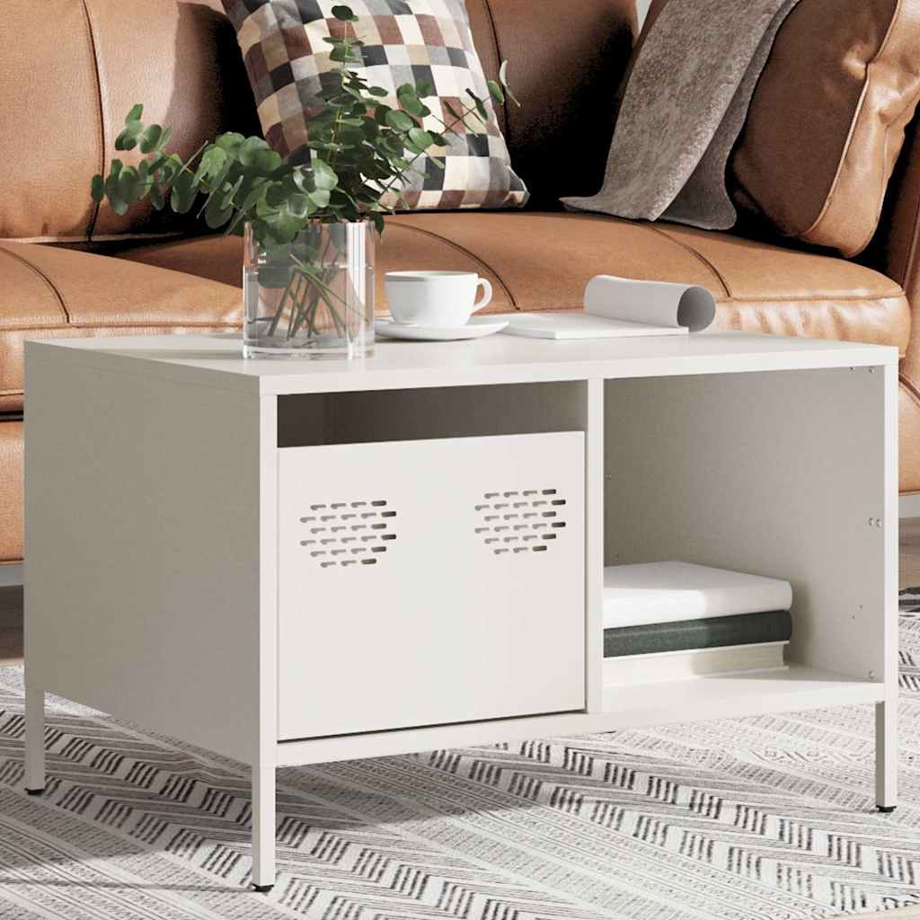 Salontafel 68,5x50x43,5 cm koudgewalst staal wit is nu te koop bij PeponiXL, paradijselijk wonen!