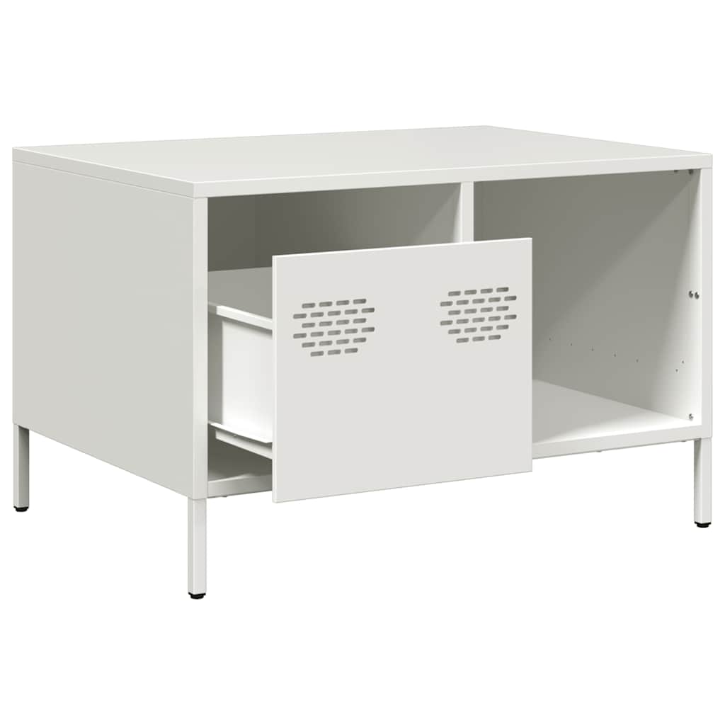 Salontafel 68,5x50x43,5 cm koudgewalst staal wit is nu te koop bij PeponiXL, paradijselijk wonen!